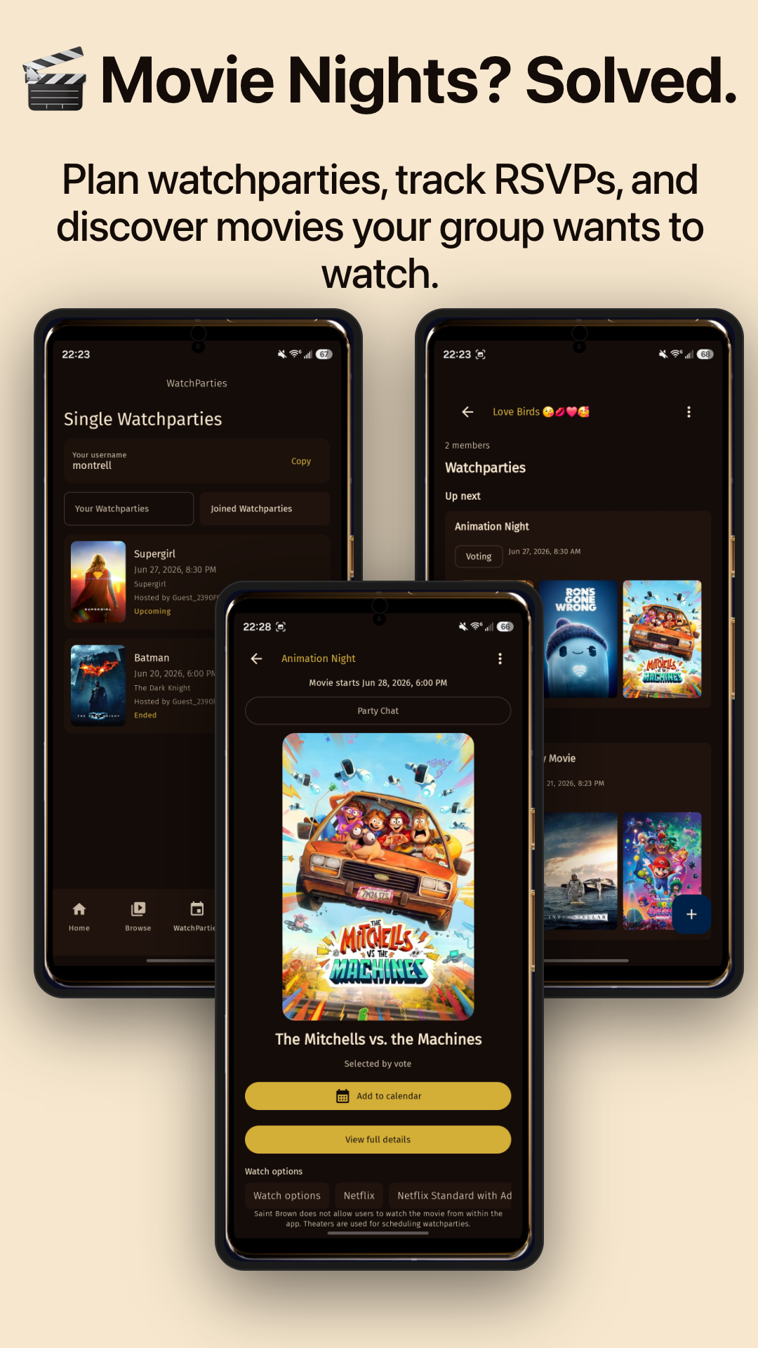 Saint Brown app mockup screen one