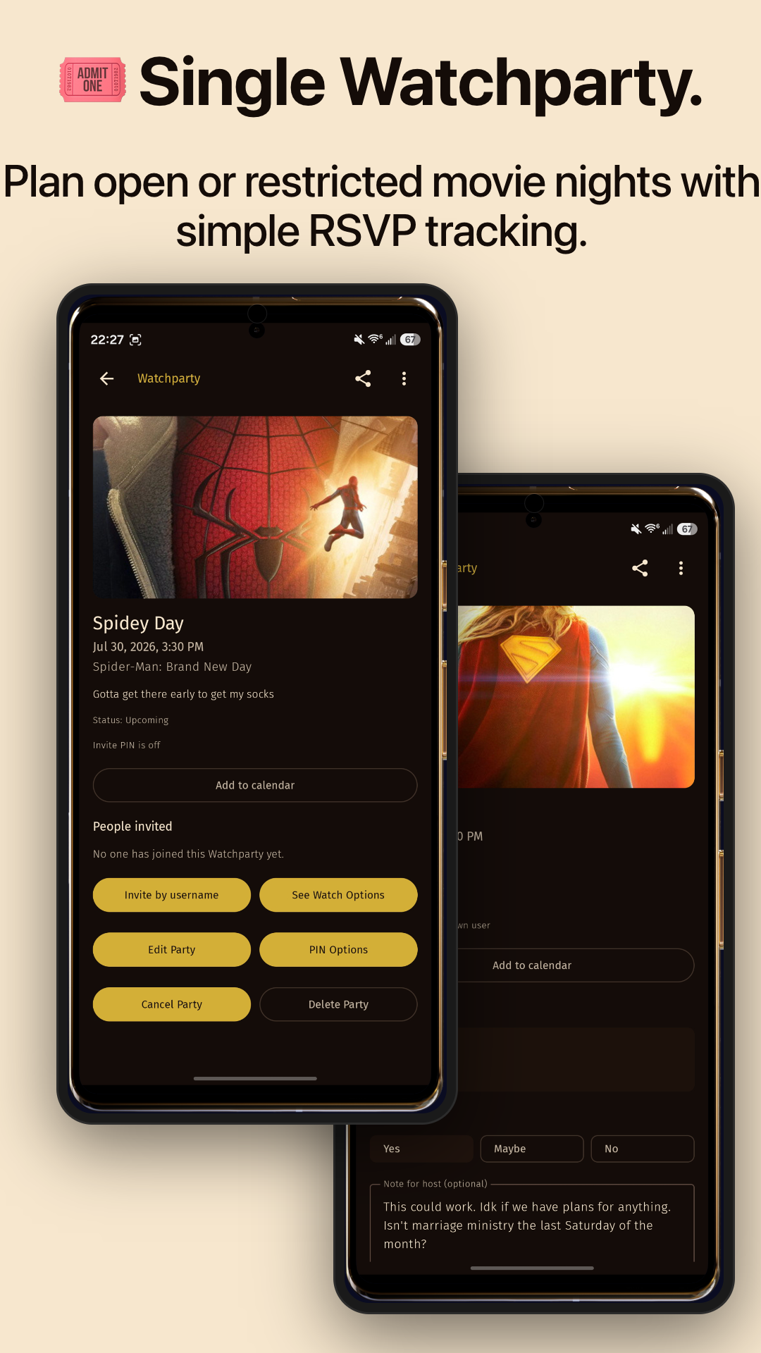 Saint Brown app mockup screen two